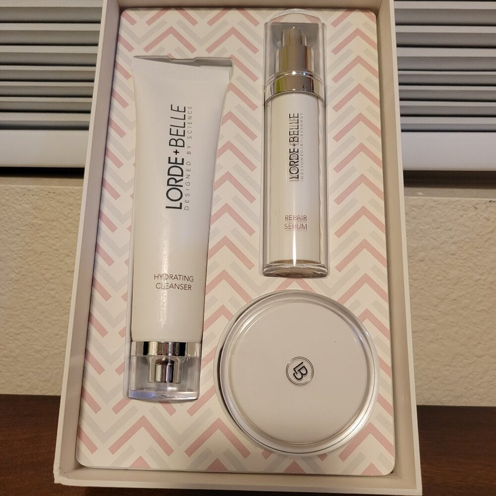 NEW Lorde + Belle Regimen Set of 3 Cleanser, Repair Serum, Moisturizer